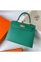Kelly Epsom U4 Velours vert Matériel d'Or Ghw 25cm à Plein fait à la Main