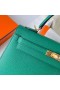 Kelly Epsom U4 Velours vert Matériel d'Or Ghw 25cm à Plein fait à la Main