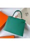 Kelly Epsom U4 Velours vert Matériel d'Or Ghw 25cm à Plein fait à la Main