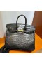 Birkin Mat Alligator crocodile Ck89 Or Noir Mat&Atilde;&copy;riel 25cm Pleine Main Ghw