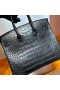 Birkin Mat Alligator crocodile Ck89 Or Noir Matériel 25cm Pleine Main Ghw