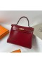 Kelly Boîte de Ck55 Bordeaux Rouge Or Matériel 25cm Pleine Main Ghw