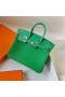 Birkin Touch Togo & Mat Alligator 1K Bambou vert Argent Matériel 25cm Pleine Main Phw