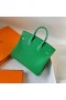Birkin Touch Togo & Mat Alligator 1K Bambou vert Argent Matériel 25cm Pleine Main Phw