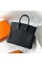 Birkin Togo Ck89 Noir Argent Matériel 25cm Pleine Main Phw