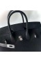 Birkin Togo Ck89 Noir Argent Matériel 25cm Pleine Main Phw