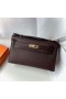Mini Kelly Pochette d'Epsom 0G rouge violacé Matériel d'Or 22 cm Pleine Main Ghw