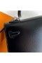 Kelly Brillant Boîte en Cuir Ck89 Noir Argent Matériel 25cm Pleine Main Phw