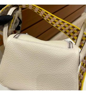 mini lindy Clemence & Tissé Épaule i2 blanc crème en métal Argenté 20 cm à Plein fait à la Main