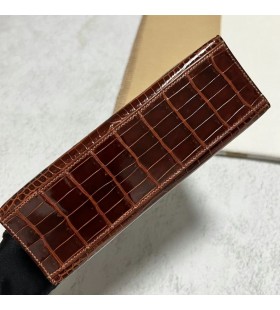 Mini Kelly Pochette brillante porosus cc31 Miel Brun Matériel d'Or ghw 22cm Plein fait à la Main