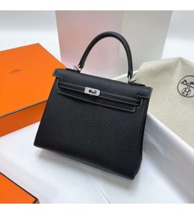 Kelly Togo Ck89 Noir Argent Matériel Mphw 25cm à Plein fait à la Main