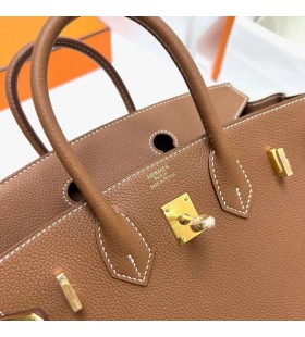 Birkin Togo Ck37 Doré Matériel d'Or Ghw 25cm à Plein fait à la Main