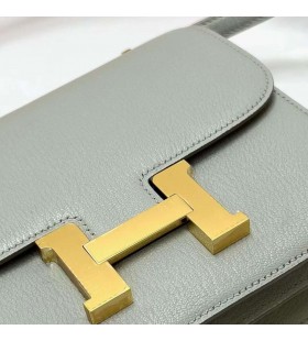 Constance de Chevre Ck80 gris Perle & 4B Kaki Mat&Atilde;&copy;riel d'Or Ghw 18cm Plein fait &Atilde;&nbsp; la Main