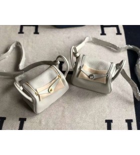 Mini Lindy Clemence Ck80 gris Perle en métal Argenté Phw 19cm Plein fait à la Main