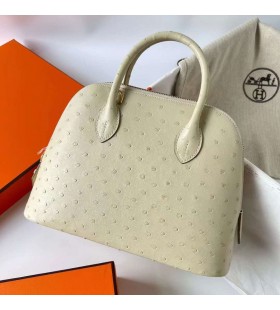 Bolide Autruche 3C laine Blanche, le Mat&Atilde;&copy;riel d'Or Ghw 25cm &Atilde;&nbsp; Plein fait &Atilde;&nbsp; la Main