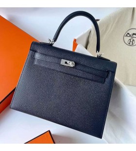 Kelly Epsom Ck76 Bleu Profond de l'Argent Matériel 25cm Phw Plein fait à la Main
