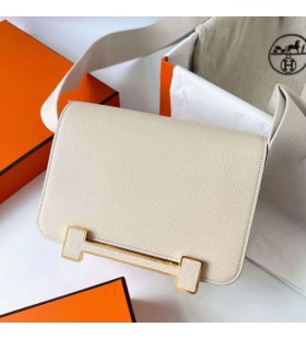 Geta Chevre I2 Blanc Crémeux Matériel d'Or 20cm Ghw à Plein fait à la Main