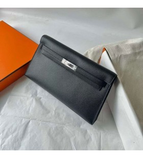 Kelly Elan Madame Ck89 Noir Argent Matériel 27cm Pleine Main Phw