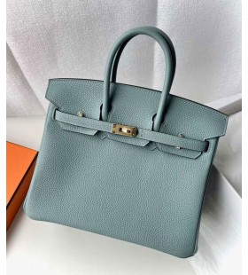 Birkin Togo 7G cyan Matériel d'Or 25cm Pleine Main Ghw