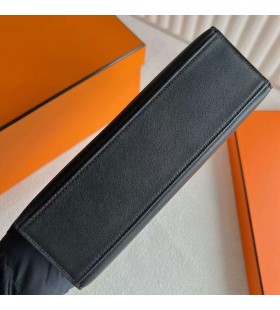 Mini Kelly Pochette Swift Ck89 Or Noir MatÃ©riel 25cm Pleine Main Ghw