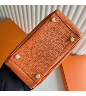 Sacs Lindy Mini Clemence Ck93 Orange Matériel d'Or 19cm Pleine Main Ghw