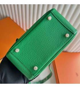 Sacs Lindy Mini Clemence 1K Bambou vert Matériel d'Or 19cm Pleine Main Ghw