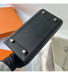 Birkin Sellier Epsom Ck89 Or Noir Matériel 25cm Pleine Main Ghw