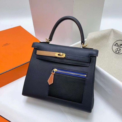 Kelly Colormatic Swift-2z Midnight blue Gold Hardware Ghw 25cm Volle Handgemachte