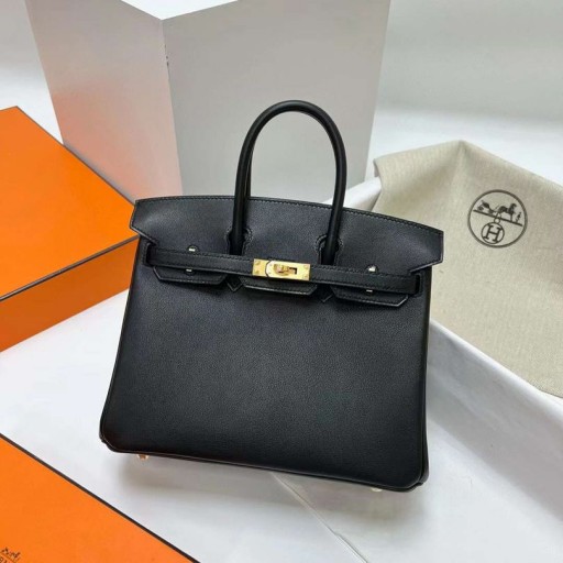Birkin Swift Ck89 Schwarz-Gold-Hardware-Ghw 25cm Volle Handgemachte