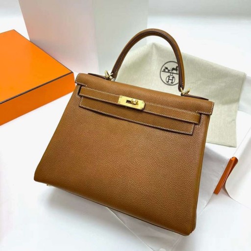 Kelly Barenia-34 Golden Brown Gold Hardware Ghw 28cm Volle Handgemachte