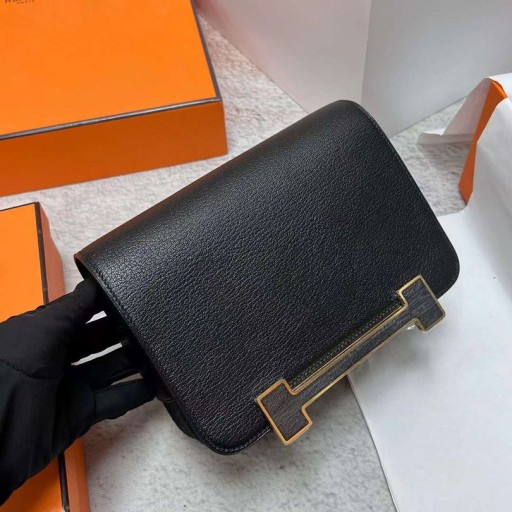 Geta Chevre Ck89 Schwarz-Gold-Hardware-Ghw 20cm Volle Handgemachte