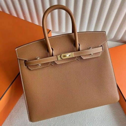 Birkin Sellier Epsom Ck37 Golden Brown Gold Hardware 25cm Volle Handgemachte Ghw