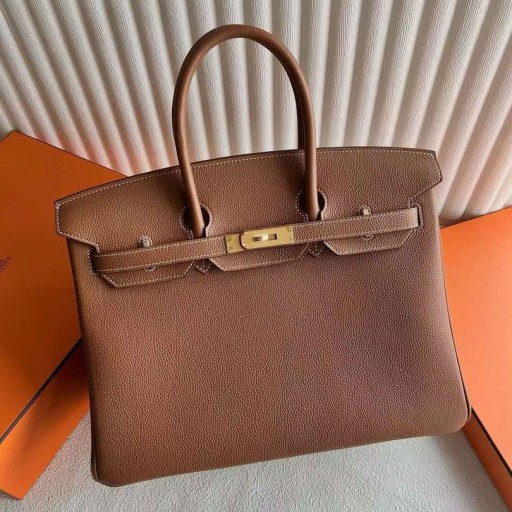Birkin Togo Ck37 Golden Brown Gold Hardware 35cm Voll Handgemachte Ghw