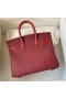 Birkin Togo & glänzend Krokodil in Bordeaux rot & bright red Sliver Hardware 25cm Volle Handgemachte
