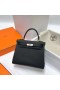 Kelly Togo Ck89 Schwarz Silber Hardware Phw 25cm Volle Handgemachte