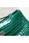 Mini Kelly Pochette Shiny Alligator-Krokodil-6Q jade grÃ¼n, Silber Hardware Phw 22cm Volle Handgemachte