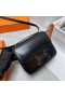 Konstanz Boxcalf Ck89 Schwarzer Emaille Schnalle Gold Hardware Ghw 18cm Volle Handgemachte