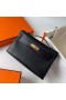 Mini Kelly Pochette Swift Ck89 Schwarz-Gold-Hardware-Ghw 22cm Volle Handgemachte