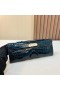 Taschen Kelly cut shiny alligator-Krokodil-1P dunkelblau-Silber-Hardware-31cm Voll Handgemachte Phw