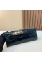 Taschen Kelly cut shiny alligator-Krokodil-1P dunkelblau-Silber-Hardware-31cm Voll Handgemachte Phw