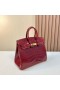Birkin Shiny Alligator Ck55 Bordeaux-rot mit Gold-Hardware 25 cm Volle Handgemachte Ghw