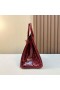 Birkin Shiny Alligator Ck55 Bordeaux-rot mit Gold-Hardware 25 cm Volle Handgemachte Ghw