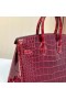 Birkin Shiny Alligator Ck55 Bordeaux-rot mit Gold-Hardware 25 cm Volle Handgemachte Ghw
