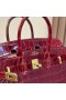 Birkin Shiny Alligator Ck55 Bordeaux-rot mit Gold-Hardware 25 cm Volle Handgemachte Ghw