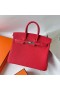 Birkin Togo S3 Neue Helle Rot Silber Hardware-25cm Volle Handgemachte Phw