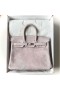 Birkin Suede M8-Dusky-pink-Silber-Hardware-25cm Volle Handgemachte Phw