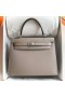 Kelly Epsom M8 Medium Grau Silber Hardware-25cm Volle Handgemachte Phw