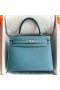 Kelly Epsom D2 Denim blau Silber Hardware-25cm Volle Handgemachte Phw