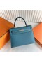 Kelly Epsom D2 Denim blau Silber Hardware-25cm Volle Handgemachte Phw