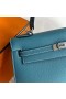 Kelly Epsom D2 Denim blau Silber Hardware-25cm Volle Handgemachte Phw
